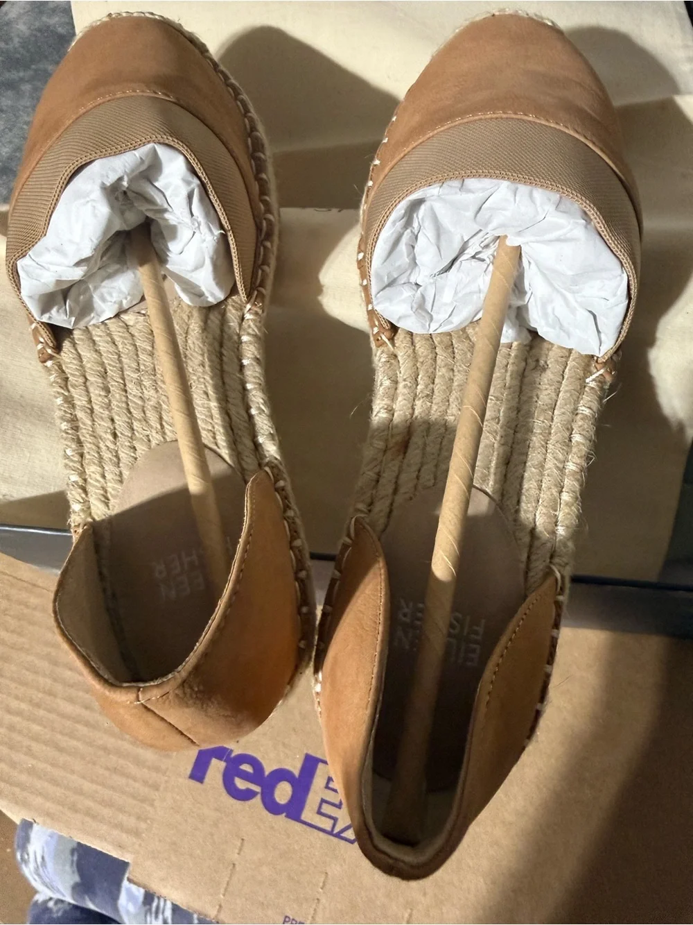Eileen Fisher Tan Espadrille Flat Slip-On Sz 8 NIB